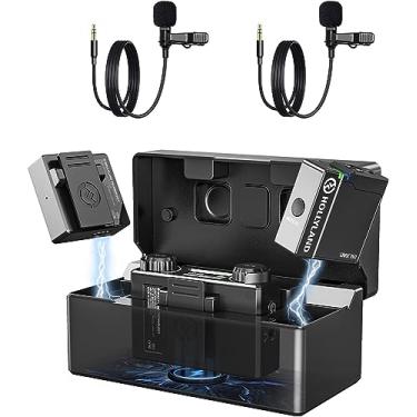 Imagem de Microfone de Lapela Sem Fio-Hollyland Lark 150 Oficial-Canal Duplo 2.4G com Caixa de Carga, 2&20g Transmissores 5ms Latency, 100m DSP para Câmeras iPhone Mixer PC-Preto