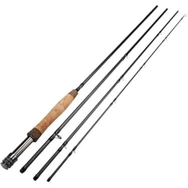 Imagem de Vara De Pesca Com Mosca De Alto Desempenho 4 Peças De Ação Rápida IM8 Fibra De Carbono Com Mosca Vara De Pesca Para Pesca Em Água Doce-preto. Vara De Pesca E Molinete Giratório,Prata,Pleasant63