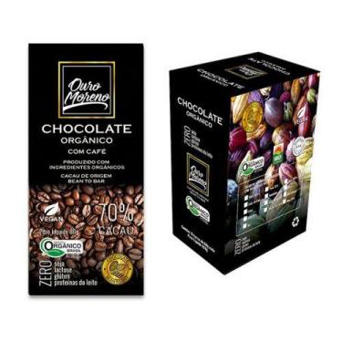 Imagem de Barra De Chocolate Orgânico 70% Cacau Com Café 80G - Caixa Com 10 - Ou