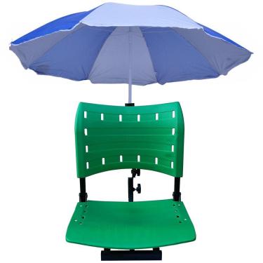Imagem de Cadeira Para Barco Giratória  Prática Dobrável Com Suporte De Guarda Sol Verde