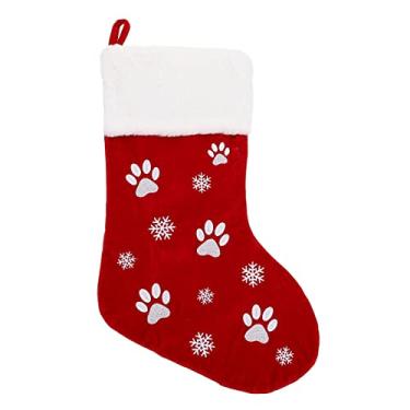 Imagem de OFFSCH 1 Peça Meias De Natal Penduradas Meias De Presente Meias De Férias Meias De Papai Noel Natal Pendurado Natal Meias Decoração Natal Pendurado Ornamento Animal De Estimação Árvore