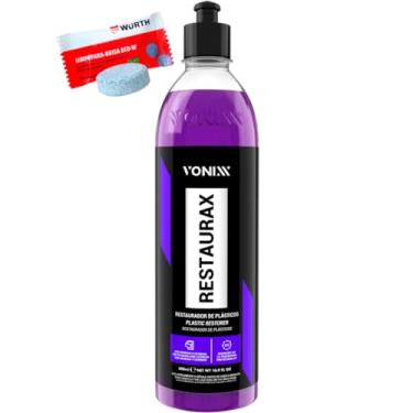Imagem de Restaurax 500ml Vonixx Restaurador Automotivo Revitalizador de Plásticos + Pastilha Limpa Para Brisa Wurth