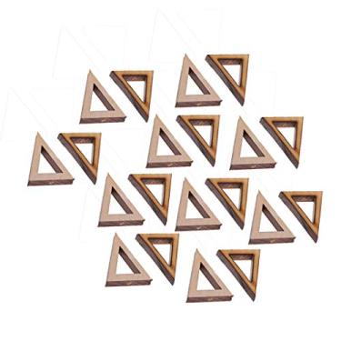 Imagem de 20 Pieces Hollow Wood Triangle Shapes Drilled DIY Wooden Frame Pendant Charms for Scrapbooking Crafting DIY Wind Chimes Xmas Home Decorations Ornamentcoding/1003