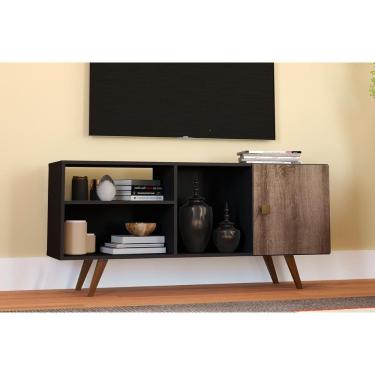 Imagem de Rack para TV RT3014 até 47 Polegadas c/ 1 Porta Preto/Rustico - Movelbento