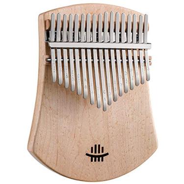 Imagem de Kalimba 17 teclas, instrumento portátil de piano de polegar com hummer de afinação, chave C piano de polegar instrumento marimbas piano de dedo (18 cm x 14 cm) madeira de bordo