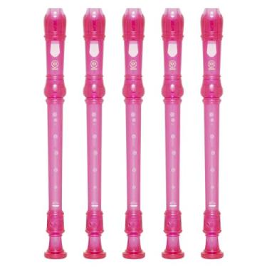 Imagem de Kit 5 Flautas Doce Soprano Germânica Em C YRS-20G Rosa