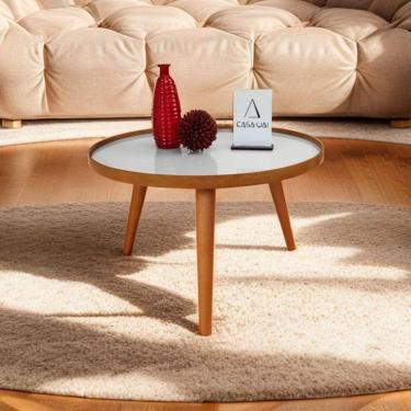 Imagem de Mesa de Centro com Vidro Tray Laminada 60/35 Branco