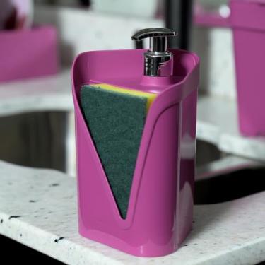 Imagem de Dispenser Organizador Prático De Pia Porta Detergente E Esponja Bucha Sólido Click Cozinha Magenta Roxo Uz
