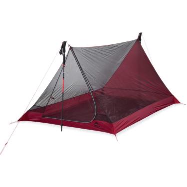 Imagem de MSR Tenda de mochila de malha ultraleve para 2 pessoas da Thru-Hiker Mesh House, vermelha