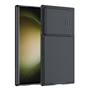 Imagem de Nillkin Capa para Samsung Galaxy S23 Ultra com capa para câmera [proteção de câmera deslizante com mola de torção] Capa fina à prova de choque CamShield S Slim Fit para Galaxy S23 Ultra, preta