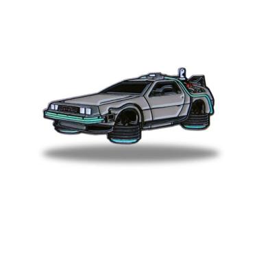 Imagem de Broche de esmalte SR1 Performance DeLorean Time Machine - Azul Retrô - Para chapéus, mochilas, camisas e mais