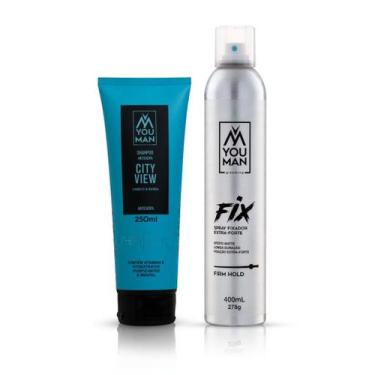 Imagem de Kit Para Cabelo: Spray Fixador 400 Ml + Shampoo Anticaspa De 250 Ml -