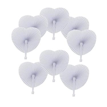 Imagem de YQHWLKJ 12 peças de ventiladores dobráveis de papel para decoração de casa festa de casamento ventilador portátil dobrado circular
