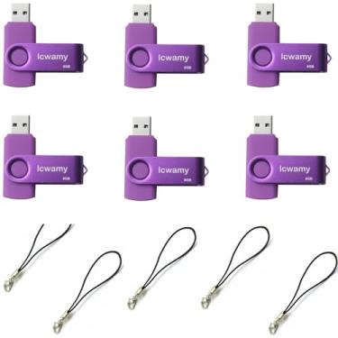 Imagem de lcwamy Flash Drive USB de 8 GB, Pacote com 15 Unidades, USB 2.0, MLC, Roxo