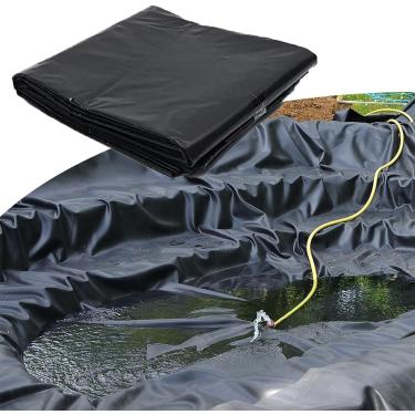 Imagem de Forro de lagoa 10x23 pés 29,5x33 pés 36x39,5 pés 5mil espessura de lagoas impermeáveis ​​underlayment para paisagem de jardim, aquicultura, lagoa, canteiro de obras, preto, 42,5x42,5 pés