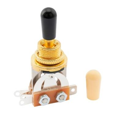 Imagem de Musiclily Métrico Interruptor Chave Seletora 3 Posições para Guitarra Estilo Les Paul, Dourado com Knob Crème