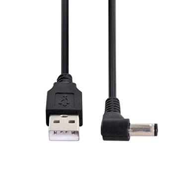Imagem de CY USB 2.0 tipo A macho para 5,5 x 2,5 mm DC 5V cabo de alimentação conector de plugue reto de 90 graus 10 cm