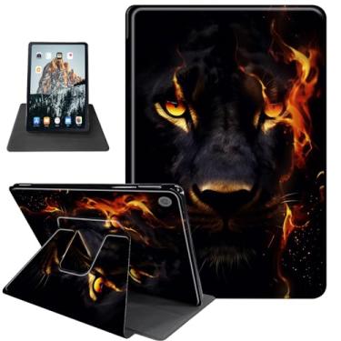 Imagem de Capa para Samsung Galaxy Tab A8 de 10,5 polegadas 2022 com amortecedor de TPU macio, capa de couro PU, suporte giratório de 360°, despertar/hibernar automaticamente, capa HD à prova de choque para