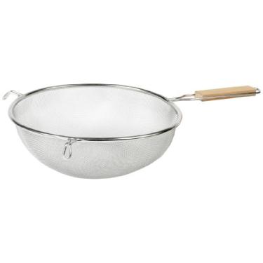 Imagem de Coador de aço inoxidável Imusa IMU-71195 de 25,4 cm com cabo de madeira