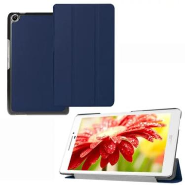 Imagem de Zrengp Capa para tablet ASUS ZenPad 7.0 Z370CG Z370KL P002 de 7 polegadas, capa de couro leve ultra fina com suporte para Asus ZendPad 7.0 Z370C Z370CG P01V 7 polegadas (azul escuro)
