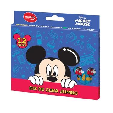 Imagem de Giz de Cera Jumbo Mickey - Cx. c/ 12 cores, Molin, 22647