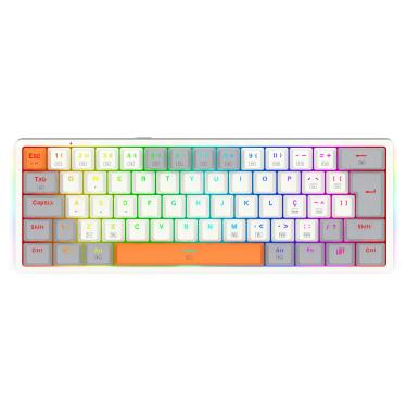 Imagem de Teclado Mecânico Redragon Akali Switch Brown RGB C/Fio Branco