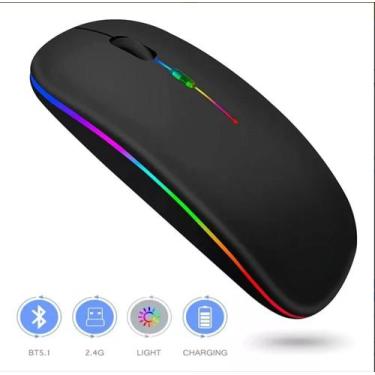 Imagem de Mouse Sem Fio Recarregável Silencioso Para Notebook Dell - fam