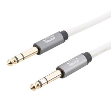 Imagem de Cabo 6.35mm P10 Stereo - P10 Stereo Cobre OFC Banhado a Ouro cor Branc