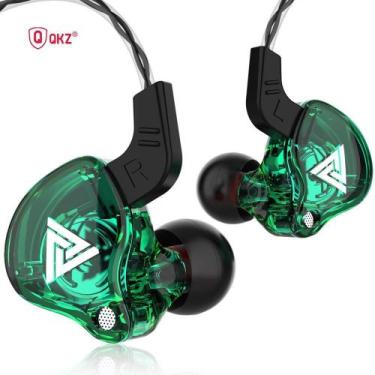 Imagem de Fone De Ouvido Qkz Ak6 Gamer Dj In Ear C/case Pronta Entrega, Verde