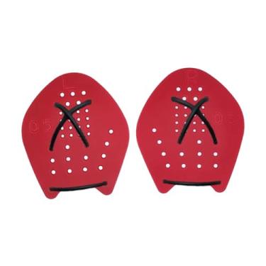 Imagem de Pegciuho Pás de Natação Mão Pás de Mão para Natação, Snorkeling Pás Planas Práticas Nadadeiras de Mão Nadadeiras Treinamento de Natação Pás de Mão, Vermelho S