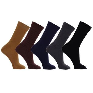 Imagem de Kit 5 Pares Meia Social Algodão - Dorbe, 38 - 42