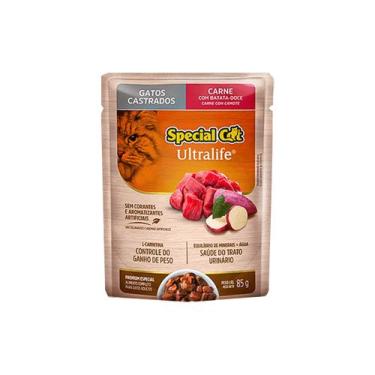 Imagem de Ração Special Cat Sache Gatos Castrados Carne  85g - SPECIAL DOG