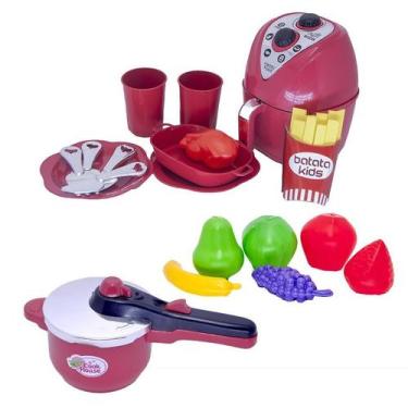 Imagem de Menino Chefe Kit Cozinha Air Fryer Fruta Panela Pressão 19Pç - Altimar