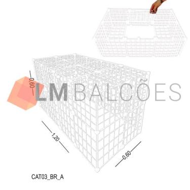 Imagem de Cercadinho Aramado Branco com Teto Para Pet - 1,20 X 0,60 X 0,60m - LM