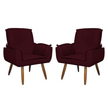 Imagem de Kit 02 Poltronas Decorativas Emília Plus Suede Várias Cores - DS Estof
