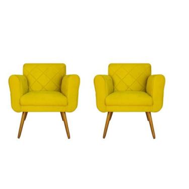 Imagem de Combo 02 Poltronas Estofadas Decorativas Para Quarto Closet Isabella C