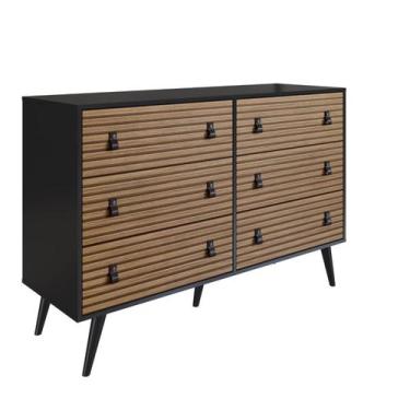 Imagem de Cômoda 6 Gavetas Amber Preto Brise Genialflex