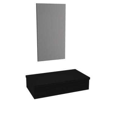 Imagem de Bancada Metrópole 802w 80cm com Espelheira - Compace, Preto Ônix