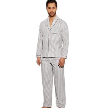 Imagem de Pijama Longo Presidente PL920 Masculino - Lenços Presidente, P, Listra