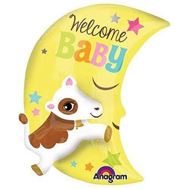 Imagem de Anagram Balão de folha de vaca sobre a lua, 63,5 cm, multicolorido