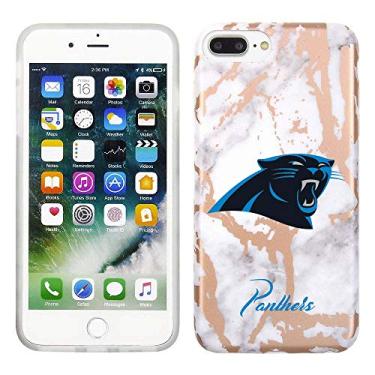 Imagem de Prime Brands Group Capa de celular para Apple iPhone 8 Plus/7 Plus/6S Plus - Branco/Ouro Rosa - NFL licenciado Carolina Panthers