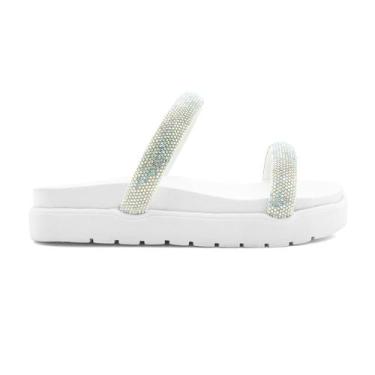 Imagem de Sandália Feminina Papete Rasteirinha Slide Com Strass - J.REI MULTMARC