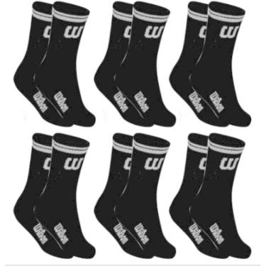 Imagem de Kit 6 Meias Cano Alto Unisex Adulto Preta