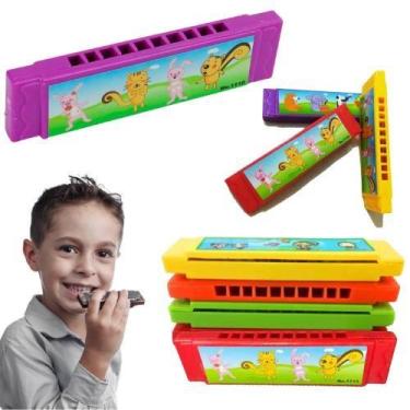 Imagem de Kit 30 Gaita Infantil Iniciantes Brinquedo Sopro Educacional Prenda De