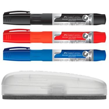Imagem de Marcador Apagador Quadro Branco Faber Castell Caneta 3mm - Faber-Caste