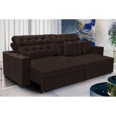 Imagem de Sofá Texas 2.30m Retrátil e Reclinável - Sofisticato, marrom