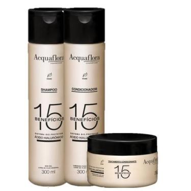 Imagem de Acquaflora Kit 15 Beneficios Acido Hialuronico Trio 3 Produtos