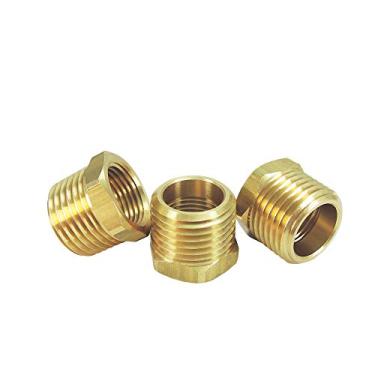 Imagem de NIGO – Ajuste de cano de latão, bucha sextavada, 1/2" NPT Male x 3/8" NPT Female