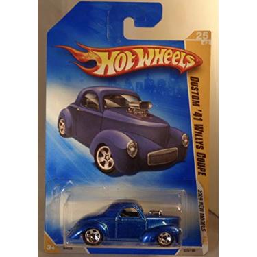 Imagem de Hot Wheels Detailed Diecast Custom '41 Willys Coupe 5 Spoke Deep Blue - Red Pit Cruiser Bike Scale 1:64