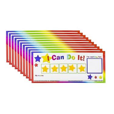 Imagem de Kenson Kids I Can Do It! Star Token Board Dry Erase Classroom Incentive Chart, 10 Pack, Ages 3-10, 5x11"